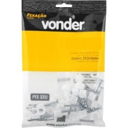 FIXA FIO RED P/ CABO COAXIAL G 10MM BR CART C/ 20 VONDER