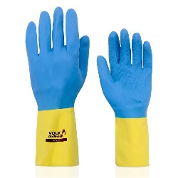 LUVA LATEX+NEOPRENE AZ/AM BICOLOR SLIM T/G CA37900 VOLK - AB