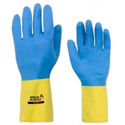 LUVA LATEX+NEOPRENE AZ/AM BICOLOR SLIM T/P CA37900 VOLK - AB