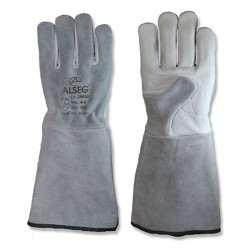 LUVA VAQUETA MISTA PETROLEIRA PUNHO 15CM CA25639 ALSEG