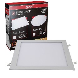 PAINEL EMBUTIR LED QUADRADO 300X300 24W AVANT