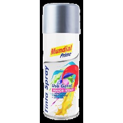 TINTA SPRAY METALICA PRATA 400ML MUNDIAL PRIME