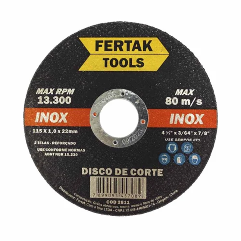 DISCO CORTE FERRO/INOX 4.1/2X1.2 2821 FERTAK (IMP)