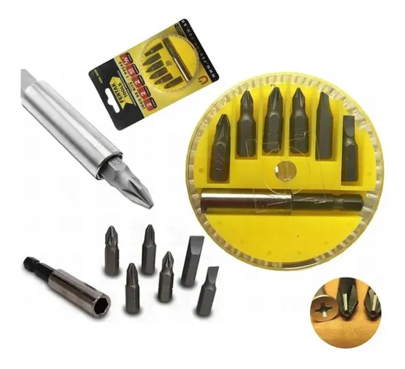 JOGO BITS MAGNETICO/POZIDRIV 7PCS 1/4 4848 FERTAK (IMP)