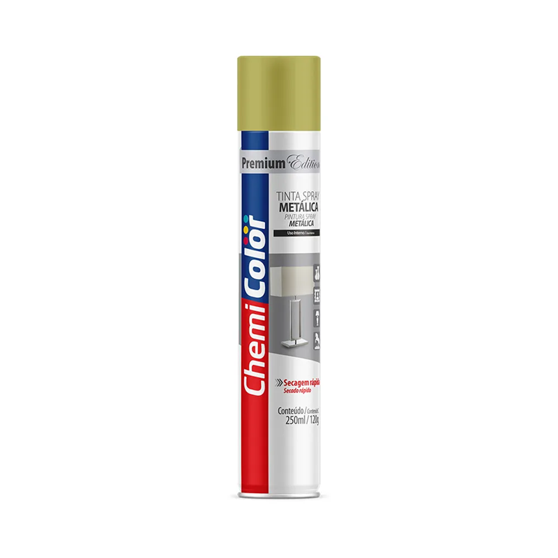 TINTA SPRAY METALICA OURO CLASSICO 250ML CHEMICOLOR - AB