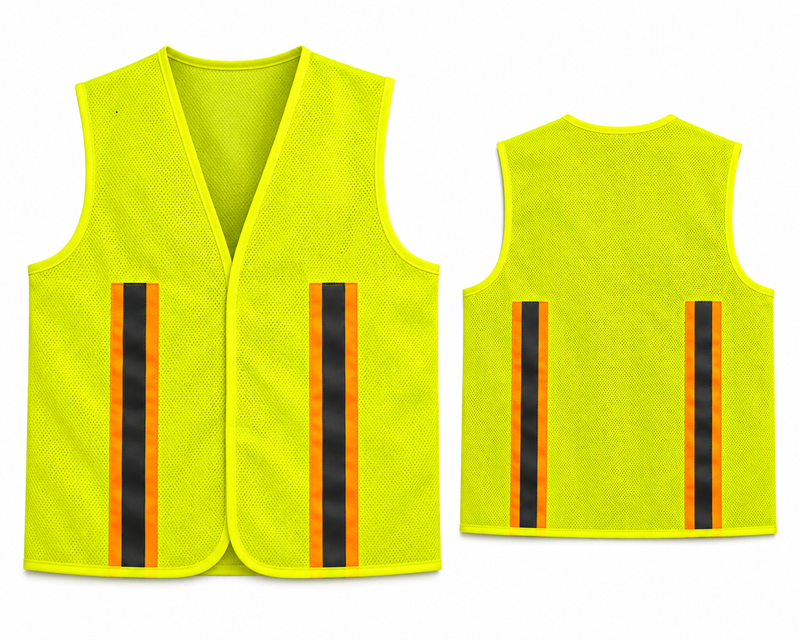 COLETE REFLET TELADO S/ BOLSO C/ VELCRO AM FLUOR/CZ T/M VOLK
