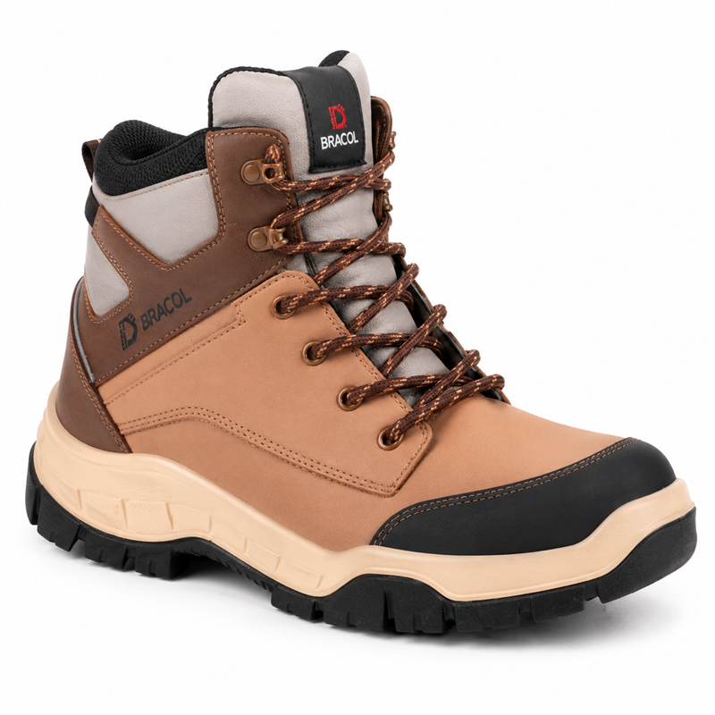 BOTA NOBUCK EVEREST CRAZI HORSE AREIA PU BI-D C/ BIQ PVC 39 CA40872 BRACOL