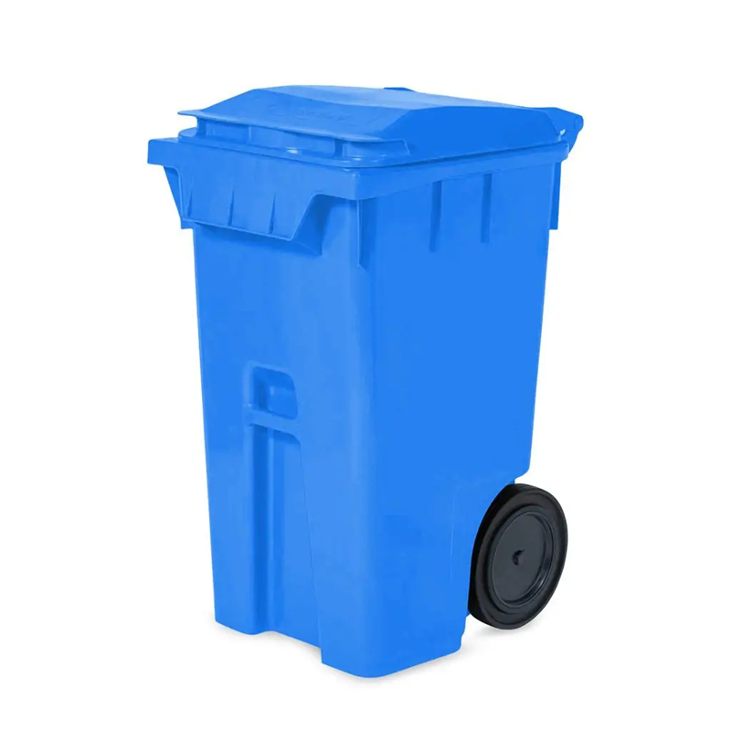 LIXEIRA GRANDE 240L COM RODAS AZUL
