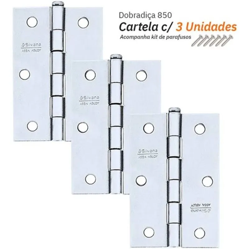 DOBRADICA CANTO 3.1/2 850 NIQ (CART C/ 3) SILVANA